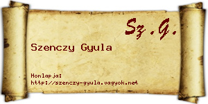 Szenczy Gyula névjegykártya