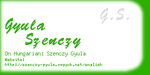 gyula szenczy business card